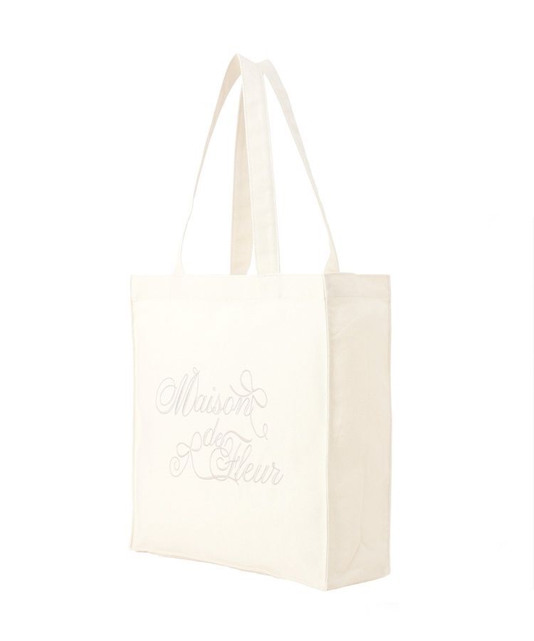 Maison de FLEUR「【A4対応】ブランドロゴ刺繍スクエアトートバッグ」|トートバッグ|