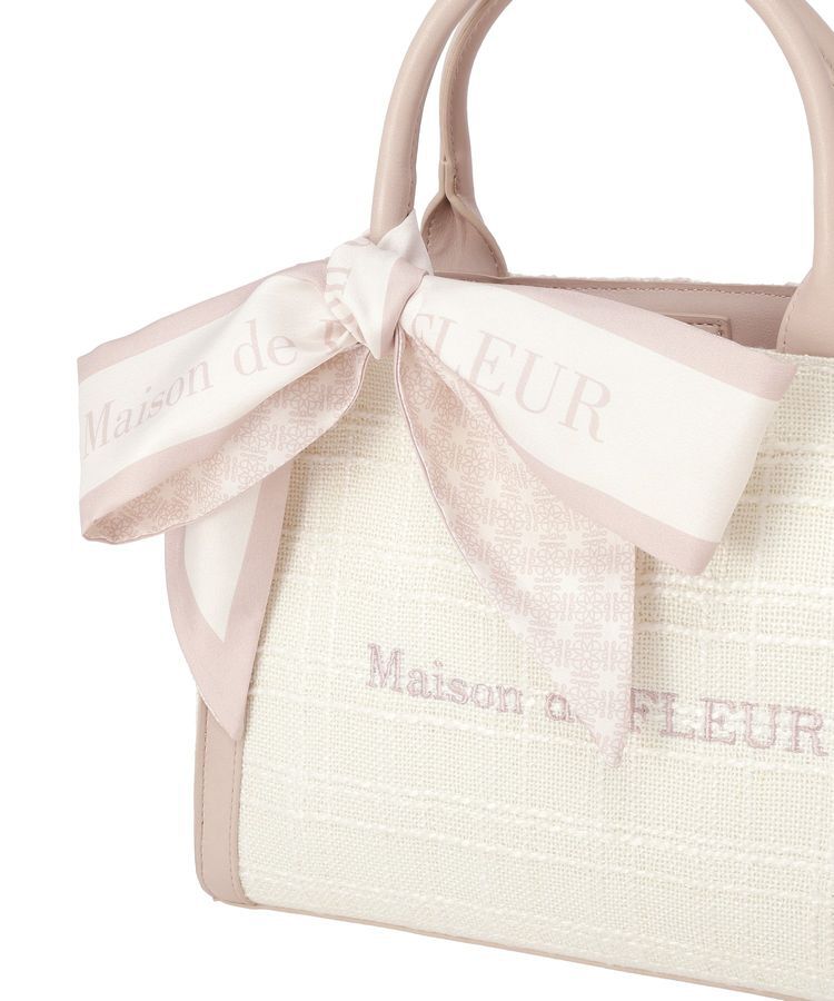Maison de FLEUR「【2Way/スカーフ付き】ツイード2Wayバッグ」|ハンドバッグ|
