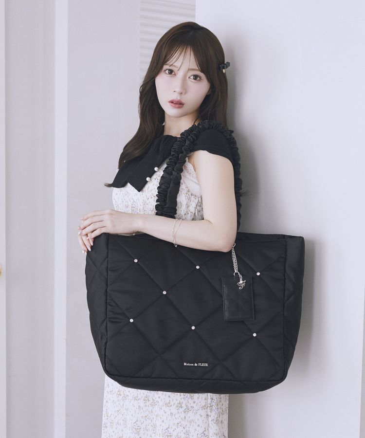 Maison de FLEUR「キルティングエアリーキャリーオンバッグ」|トートバッグ|