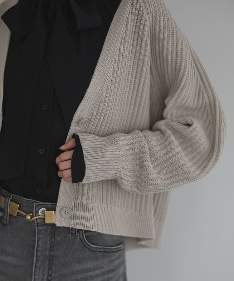 GARAGE OF GOOD CLOTHING「ボリューム袖ショート丈カーディガン」|カーディガン|