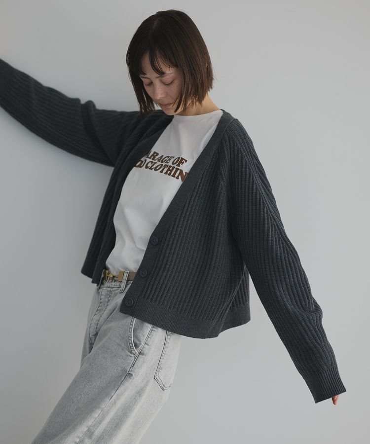 GARAGE OF GOOD CLOTHING「ボリューム袖ショート丈カーディガン」|カーディガン|