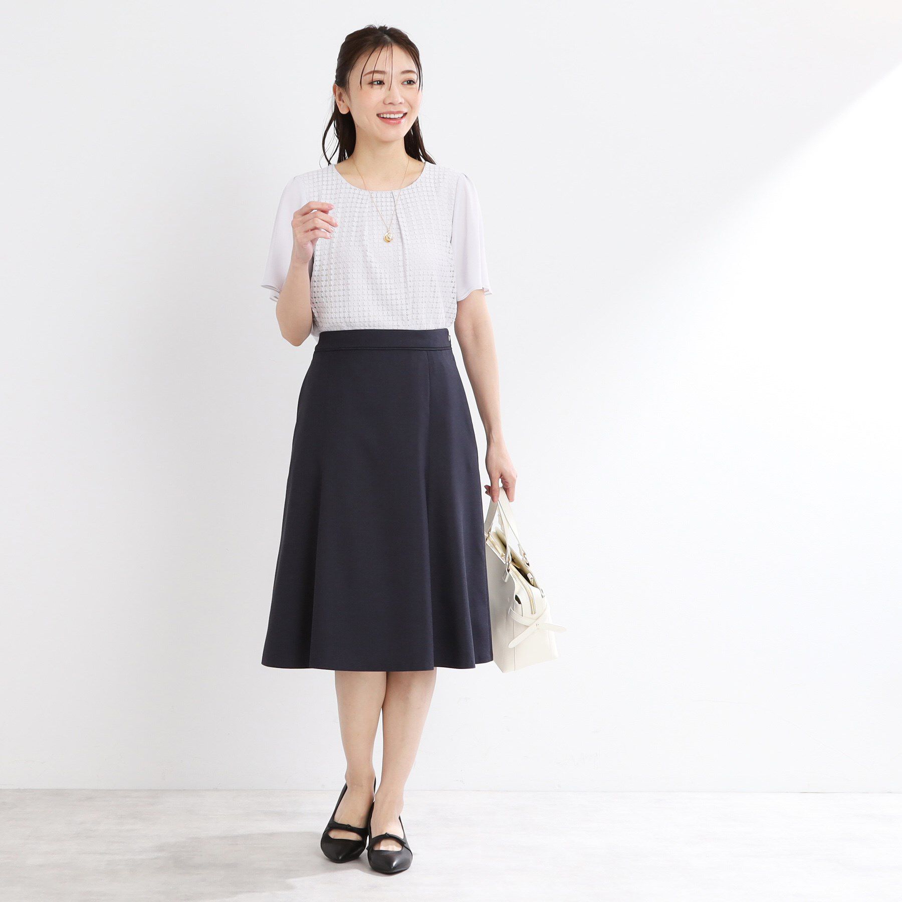 Reflect「【夏SALE／手洗い可】幾何柄レースブラウス」|シャツ・ブラウス|