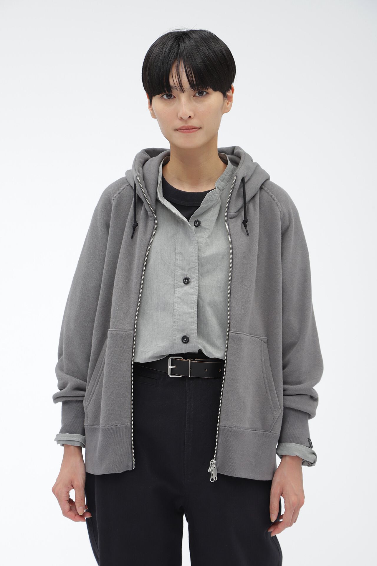 MHL.「LIGHT LOOPBACK COTTON」|Tシャツ・カットソー|CHARCOAL3