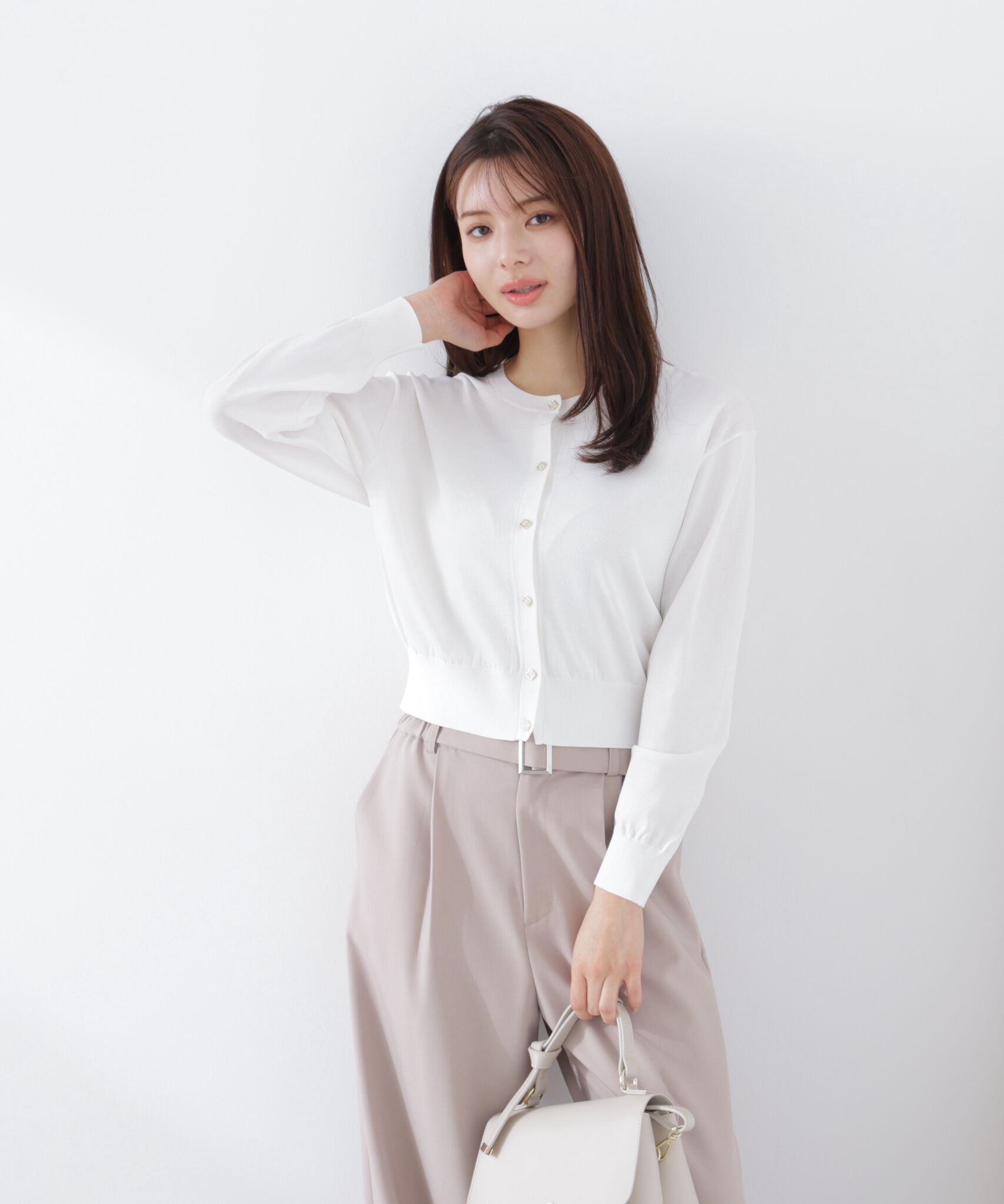 PROPORTION BODY DRESSING「＜ウォッシャブル/UV＞ベーシックカーディガン　26SS」|カーディガン|