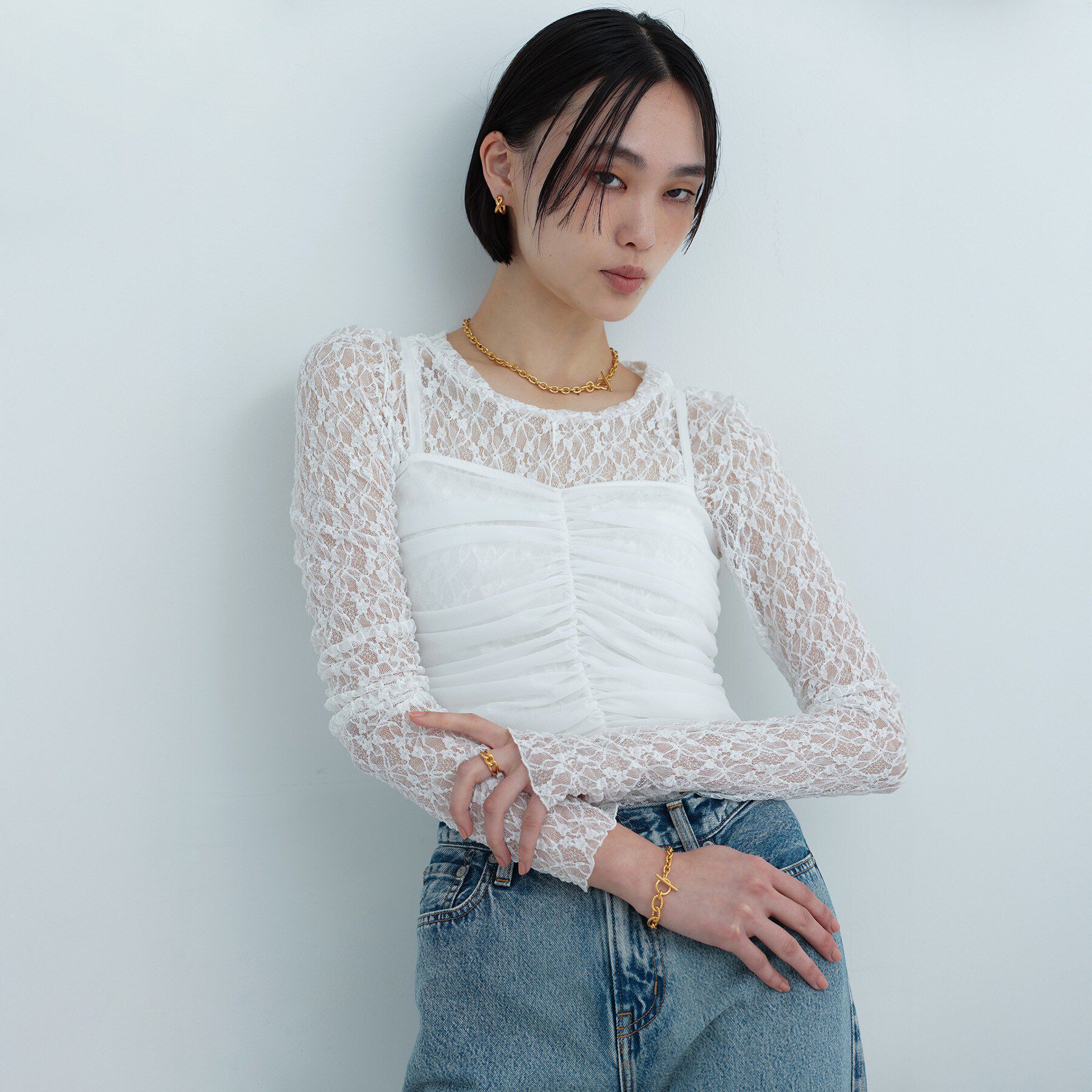COCOSHNIK ONKITSCH「シルバー ミックスリンクマンテルブレスレット GP」|ブレスレット・バングル|