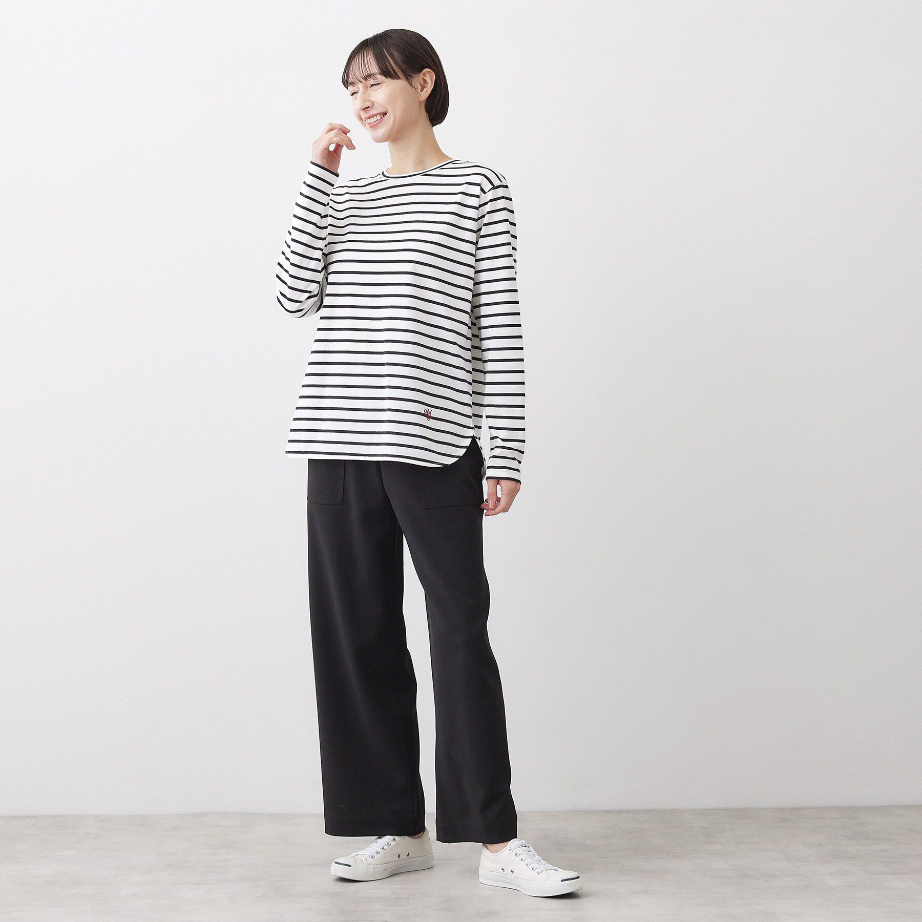 Dessin「【洗える】シャツテールロングTシャツ」|Tシャツ・カットソー|