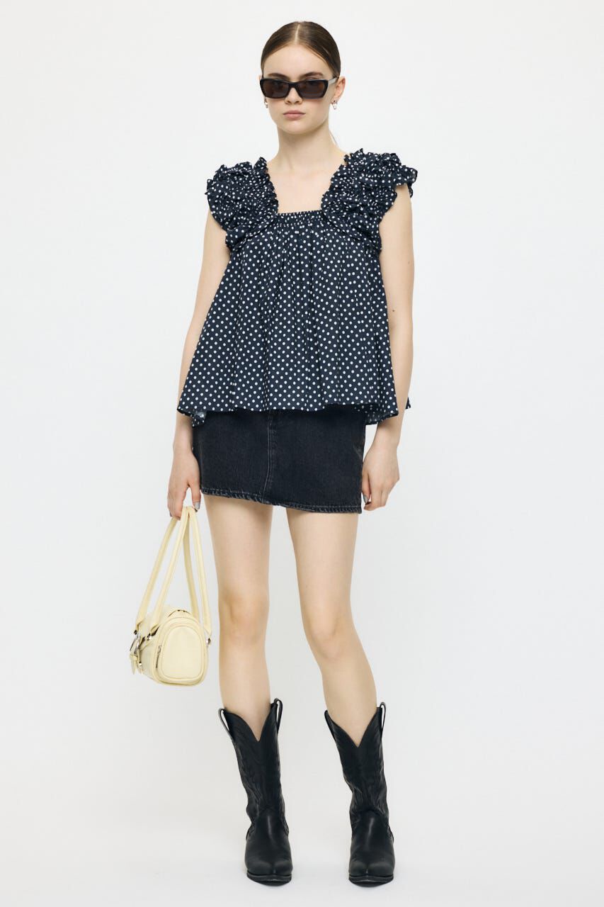 MOUSSY「SHOULDER FRILLS トップス」|シャツ・ブラウス|
