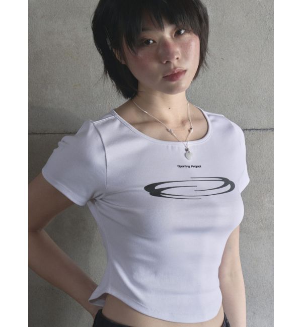 MURUA「【Opening Project】W Squareneck Cropped Symbol T Shirt」|Tシャツ・カットソー|