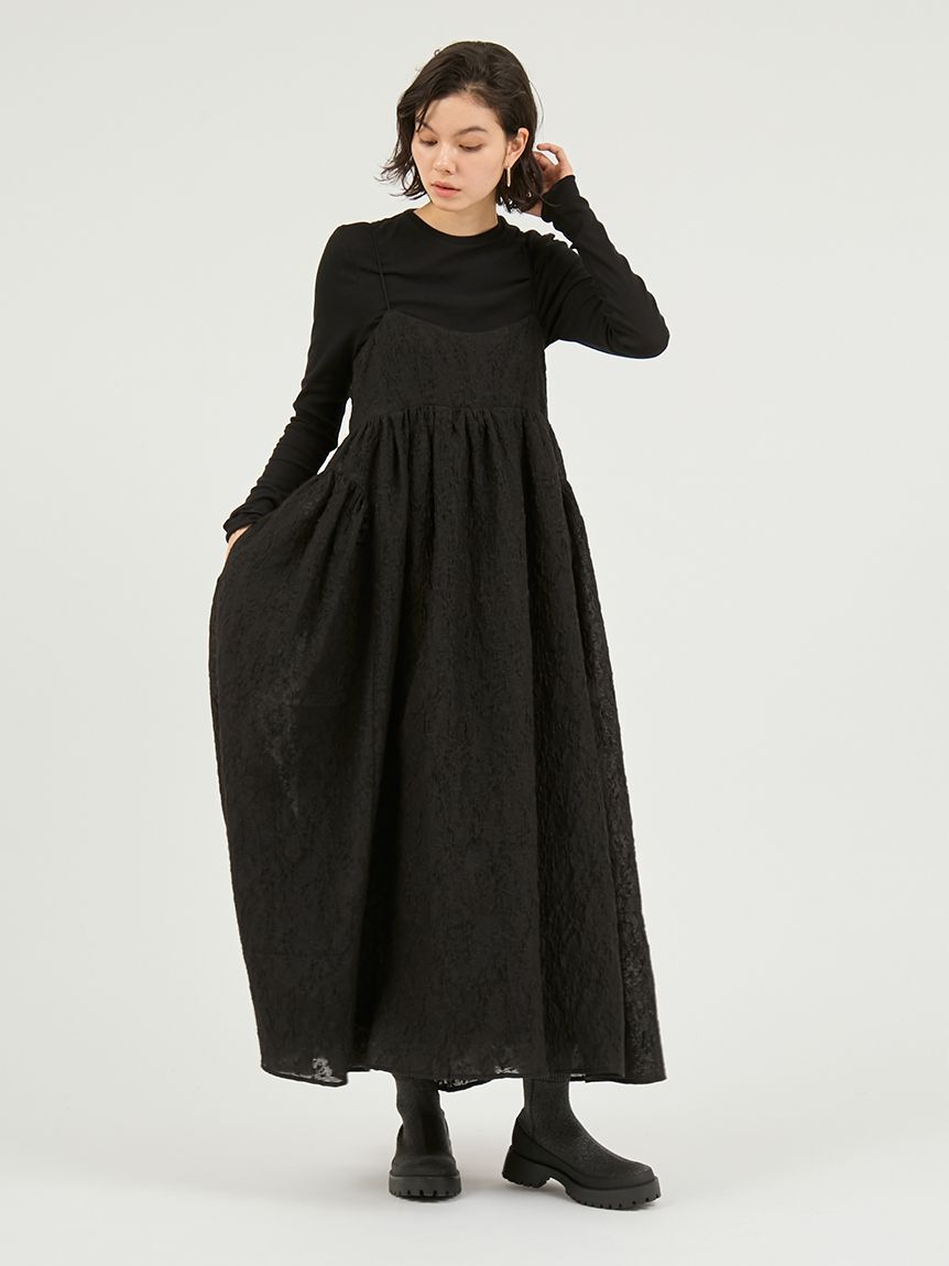 emmi atelier「【セットアイテム】フラワージャガードワンピース」|ワンピース|
