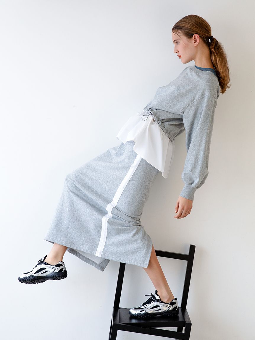 emmi atelier「布帛ドッキング裏毛セットアップ」|ワンピース|
