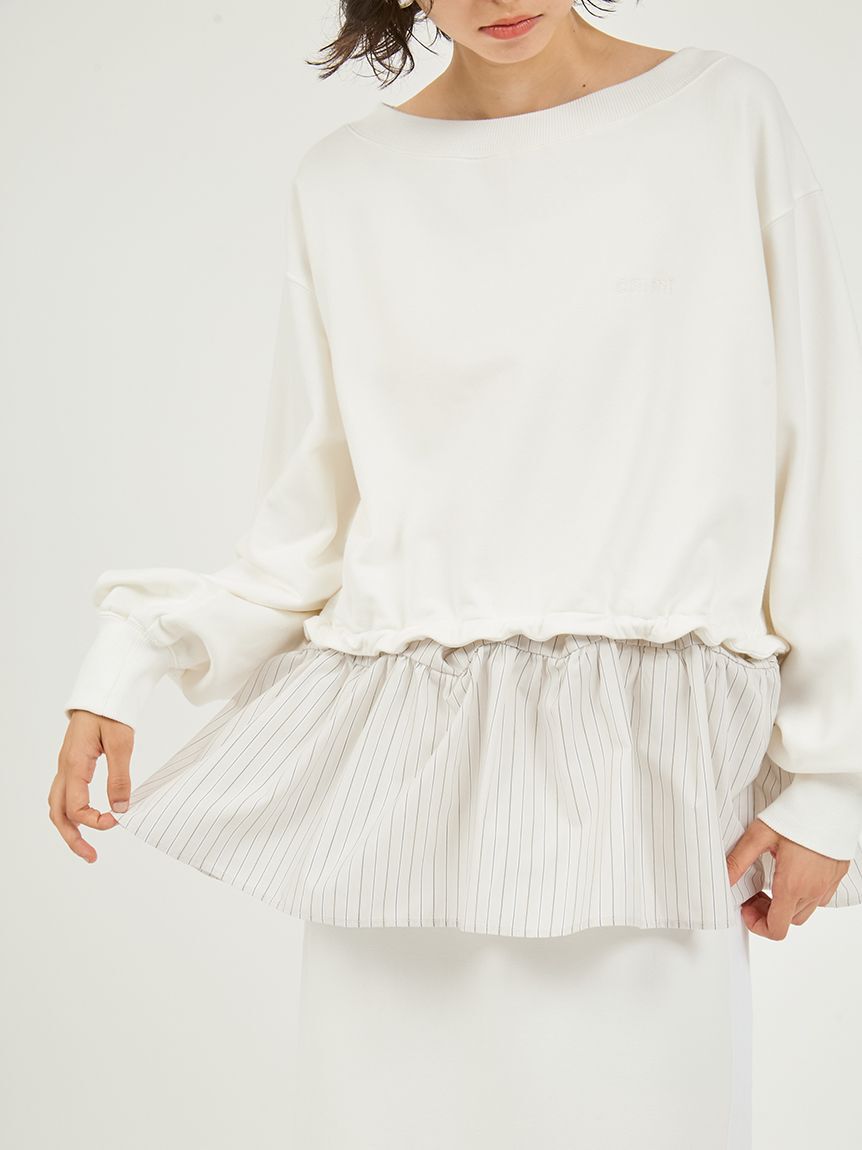 emmi atelier「布帛ドッキング裏毛セットアップ」|ワンピース|