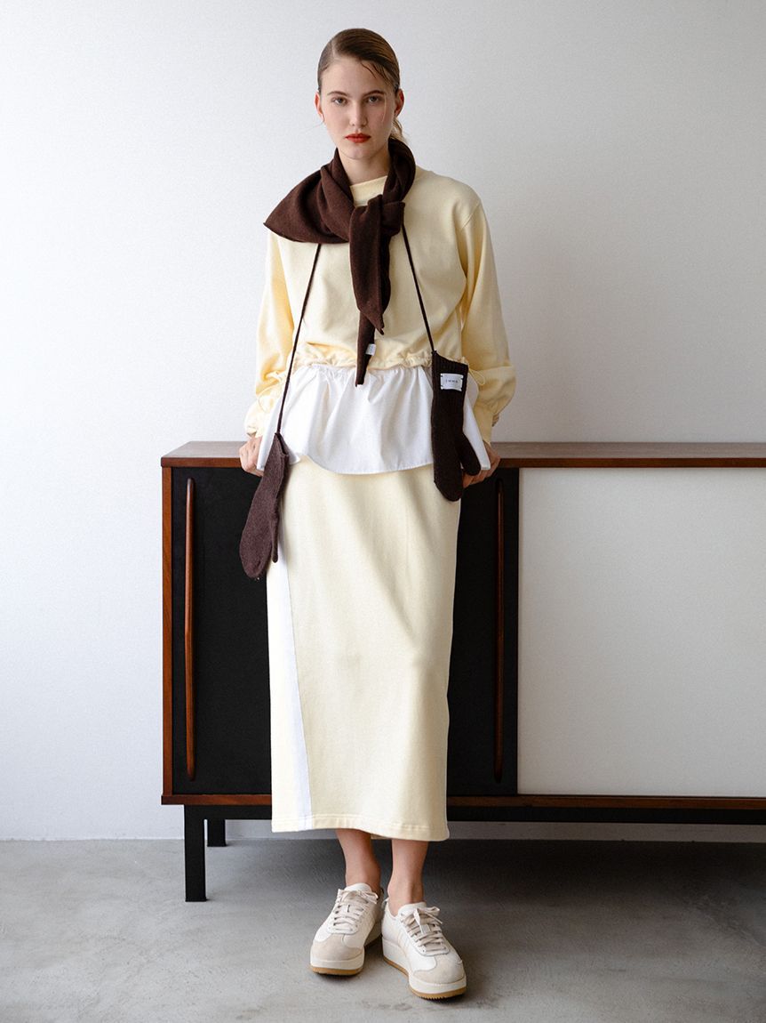 emmi atelier「布帛ドッキング裏毛セットアップ」|ワンピース|
