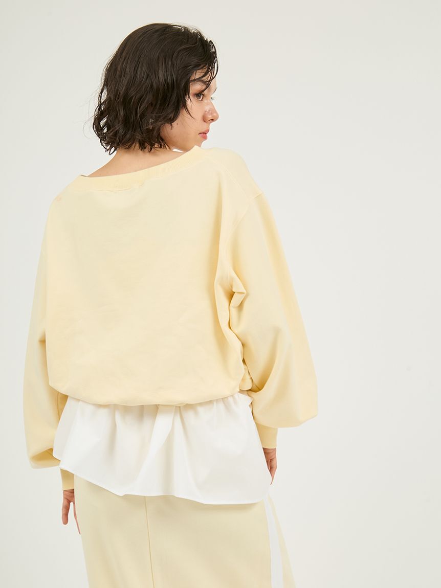emmi atelier「布帛ドッキング裏毛セットアップ」|ワンピース|