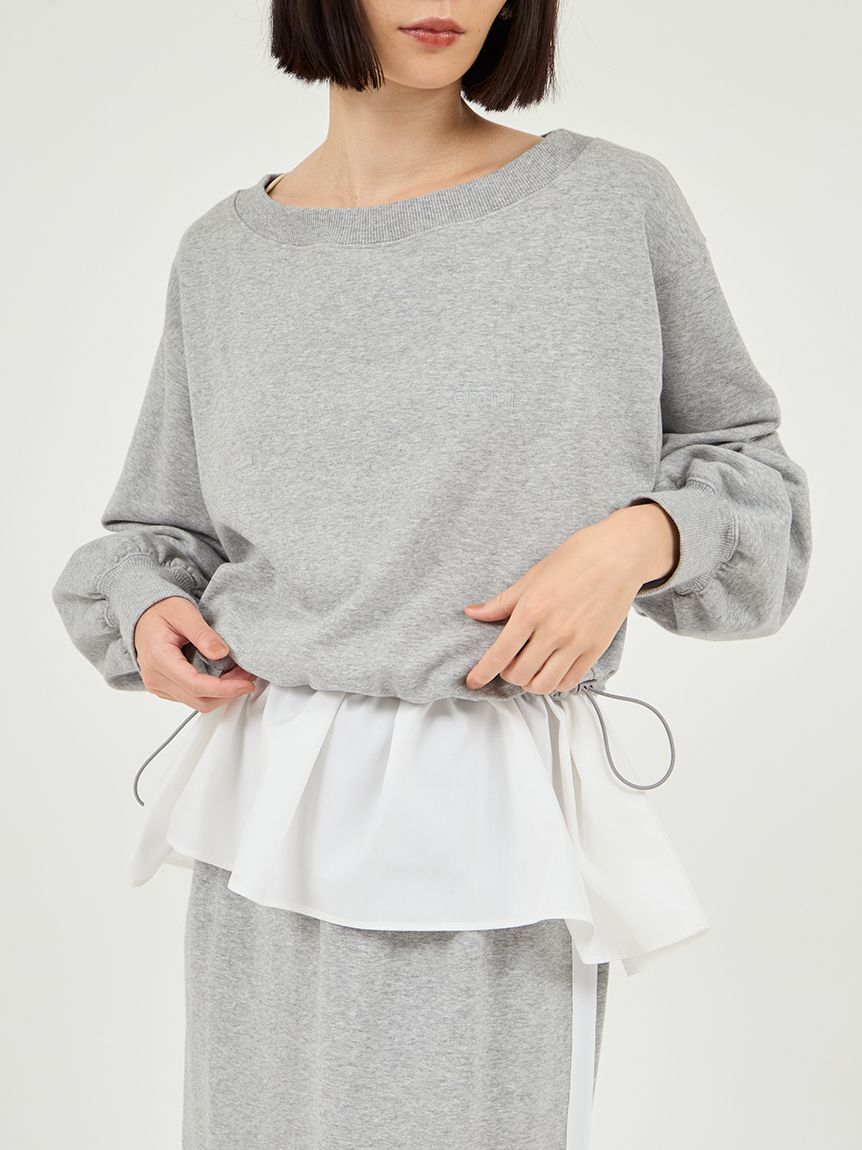 emmi atelier「布帛ドッキング裏毛セットアップ」|ワンピース|