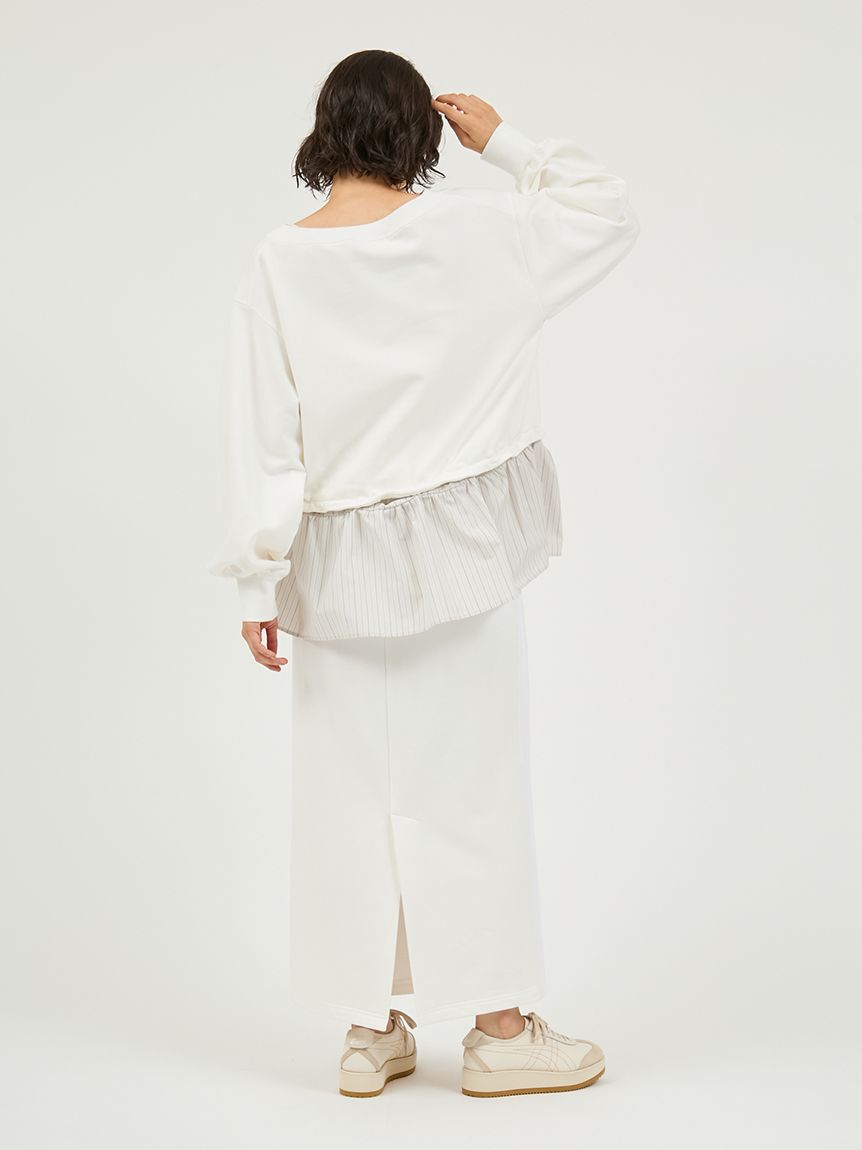 emmi atelier「布帛ドッキング裏毛セットアップ」|ワンピース|