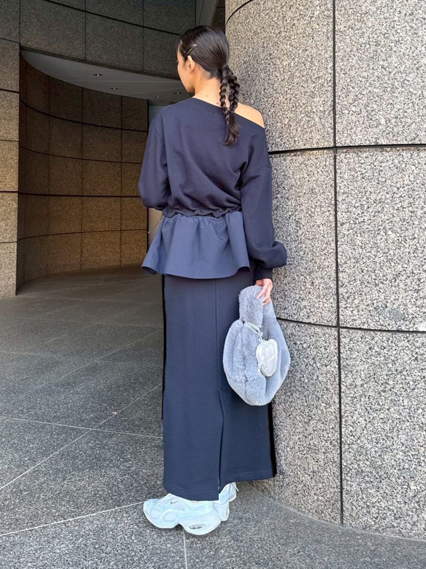 emmi atelier「布帛ドッキング裏毛セットアップ」|ワンピース|