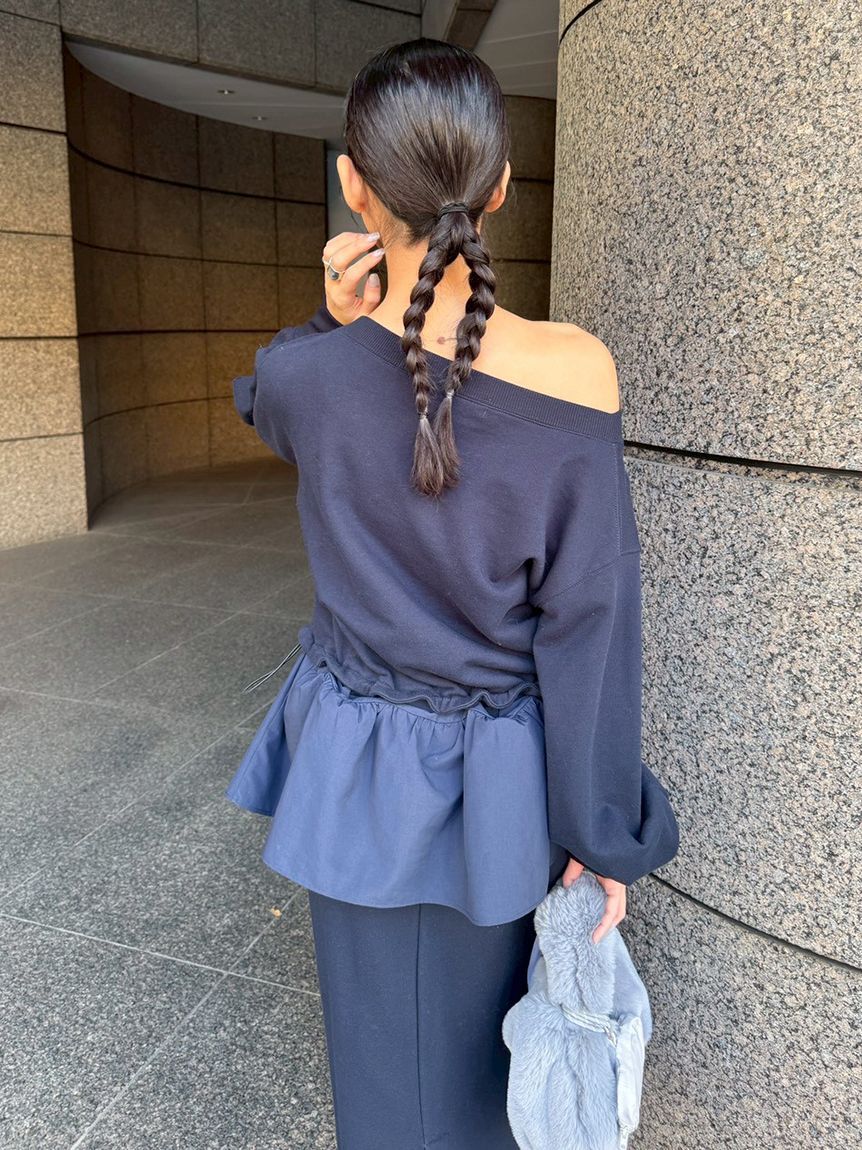 emmi atelier「布帛ドッキング裏毛セットアップ」|ワンピース|