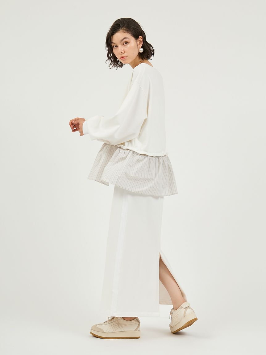 emmi atelier「布帛ドッキング裏毛セットアップ」|ワンピース|