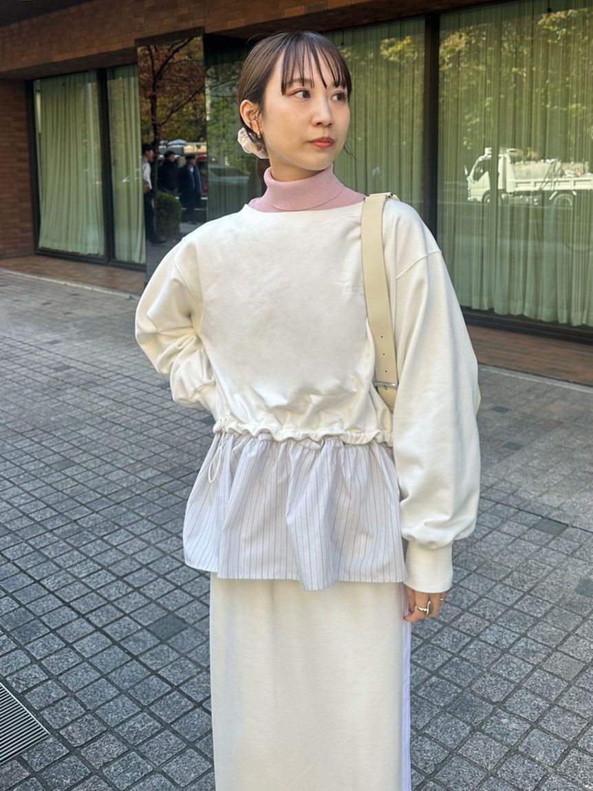 emmi atelier「布帛ドッキング裏毛セットアップ」|ワンピース|
