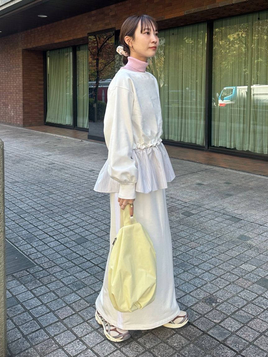 emmi atelier「布帛ドッキング裏毛セットアップ」|ワンピース|
