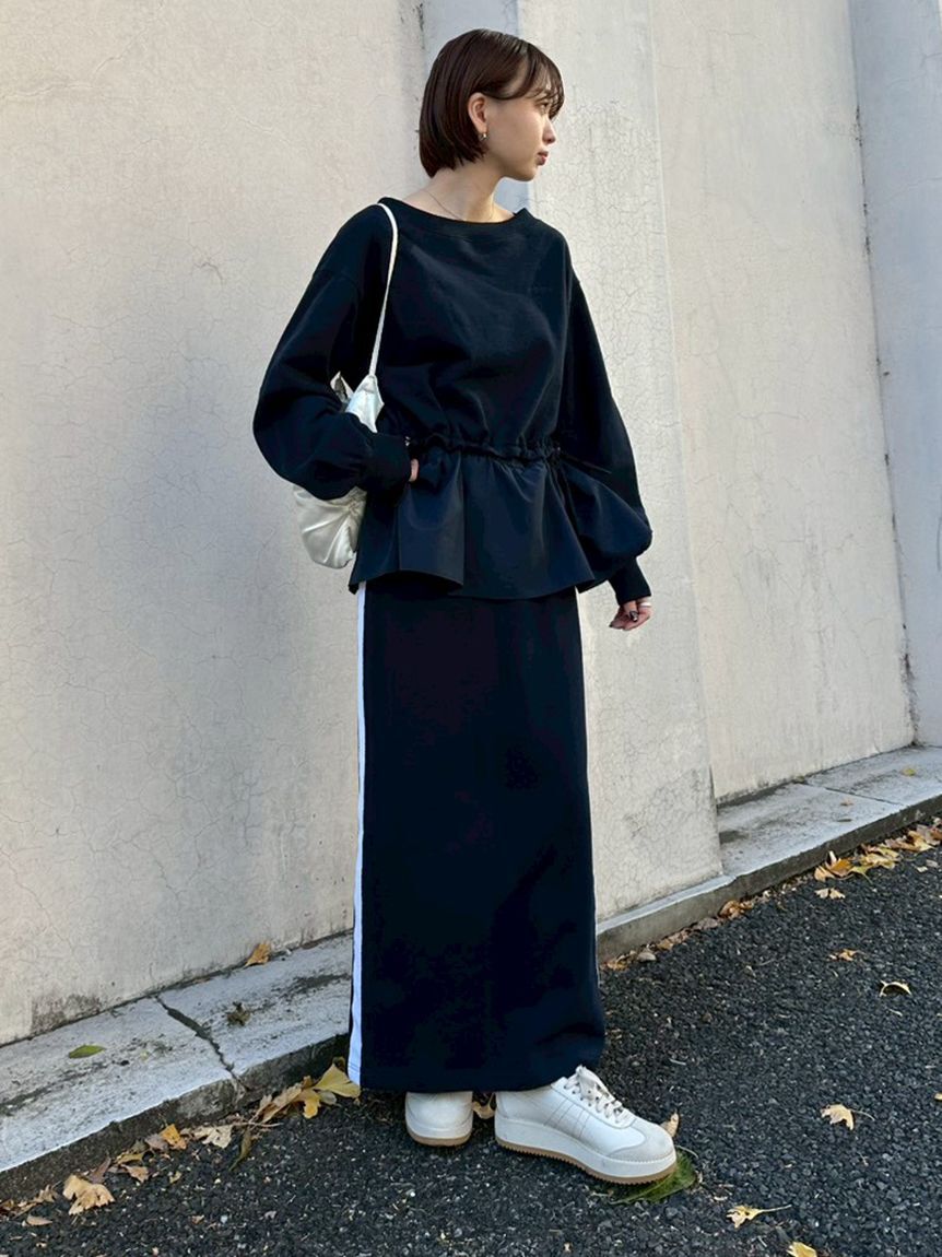 emmi atelier「布帛ドッキング裏毛セットアップ」|ワンピース|