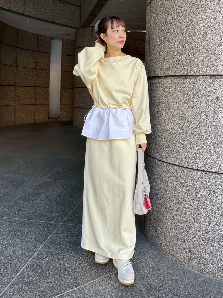 emmi atelier「布帛ドッキング裏毛セットアップ」|ワンピース|