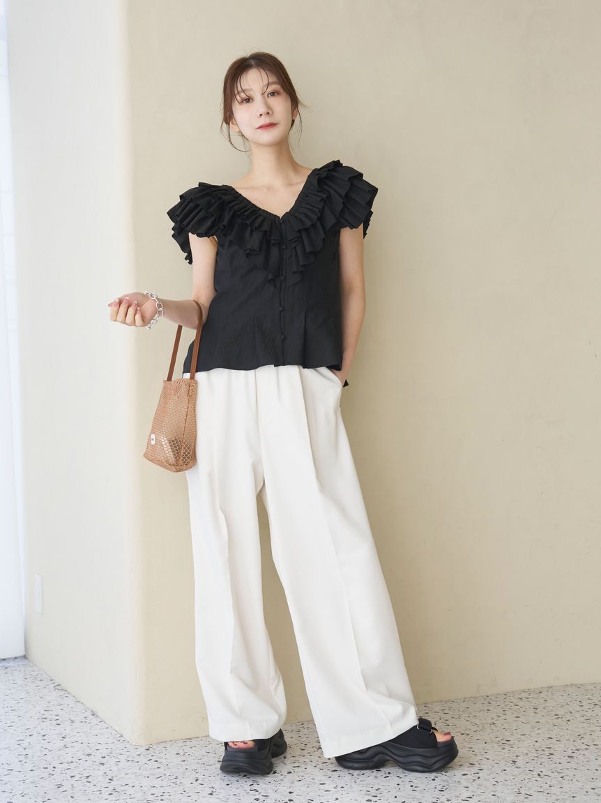 emmi atelier「フリルデザインブラウス」|シャツ・ブラウス|