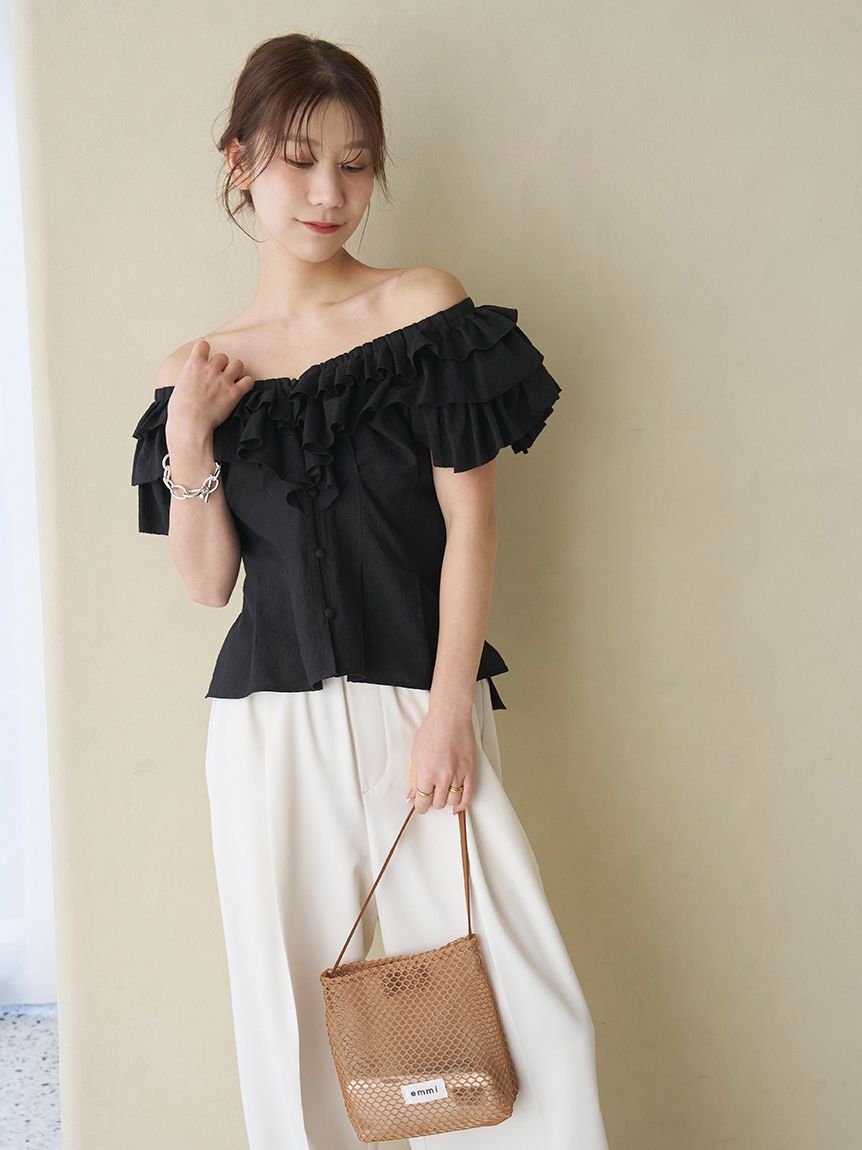 emmi atelier「フリルデザインブラウス」|シャツ・ブラウス|
