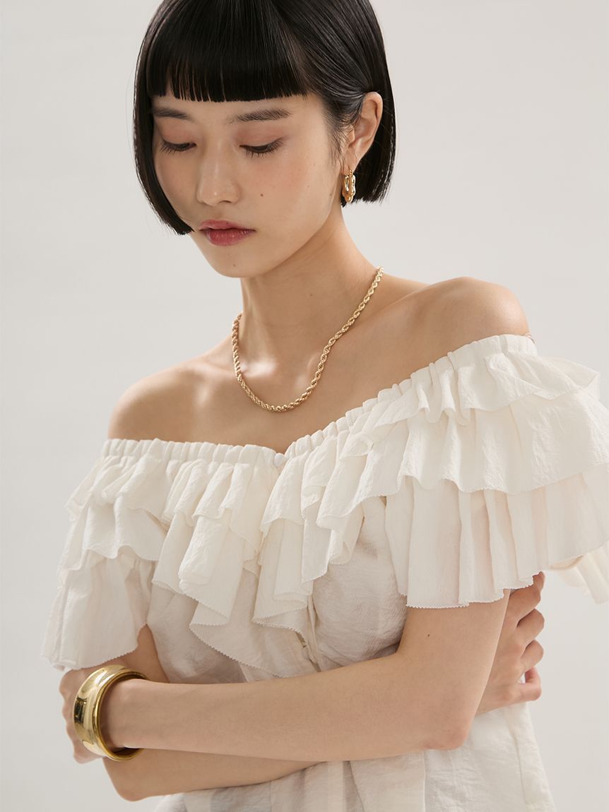 emmi atelier「フリルデザインブラウス」|シャツ・ブラウス|
