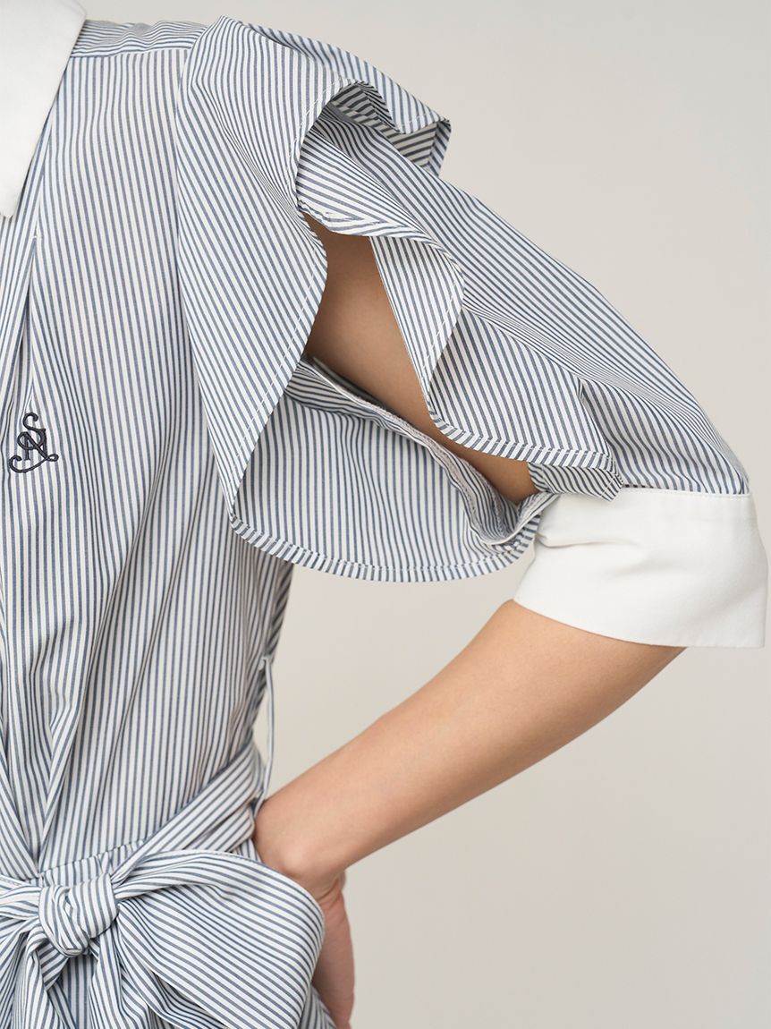SNIDEL「Sustainableフリルデザインシャツワンピース」|ワンピース|