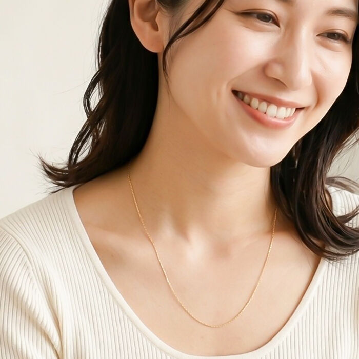 BACKYARD FAMILY「金 ネックレス 18金 通販 日本製 ネックレスチェーン チェーンネックレス 18K 長さ50cm」|その他|