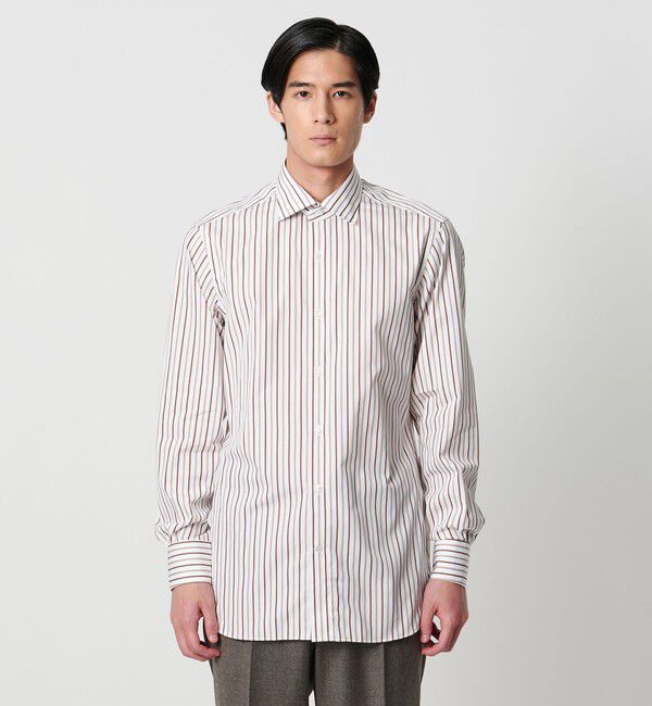 UNITED ARROWS「THOMAS MASON/トーマスメイソン オルタネートストライプ セミワイドカラー シャツ」|シャツ・ブラウス|