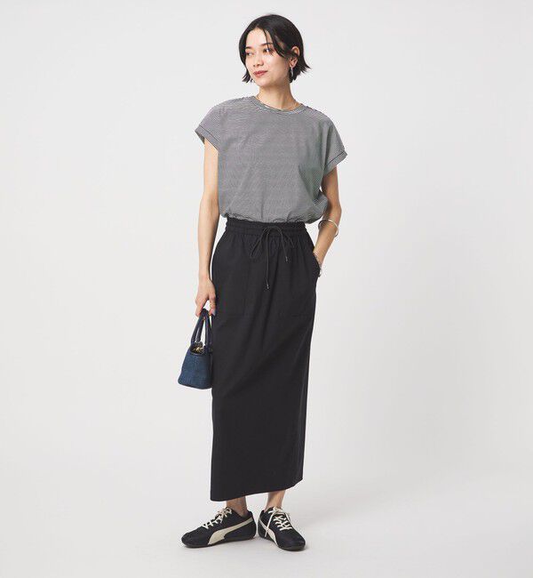 UNITED ARROWS green label relaxing「グロッシー フレンチスリーブ Tシャツ 制菌」|Tシャツ・カットソー|
