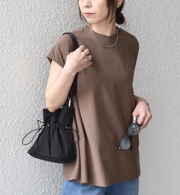 SHIPS Colors 「SHIPS Colors:〈接触冷感・手洗い可能〉クールタッチ シアー フレア Tシャツ◇」|Tシャツ・カットソー|ブラウン