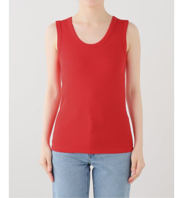 IENA「《追加2/UVカット》テレコストレッチフレンチノースリーブ」|Tシャツ・カットソー|レッド