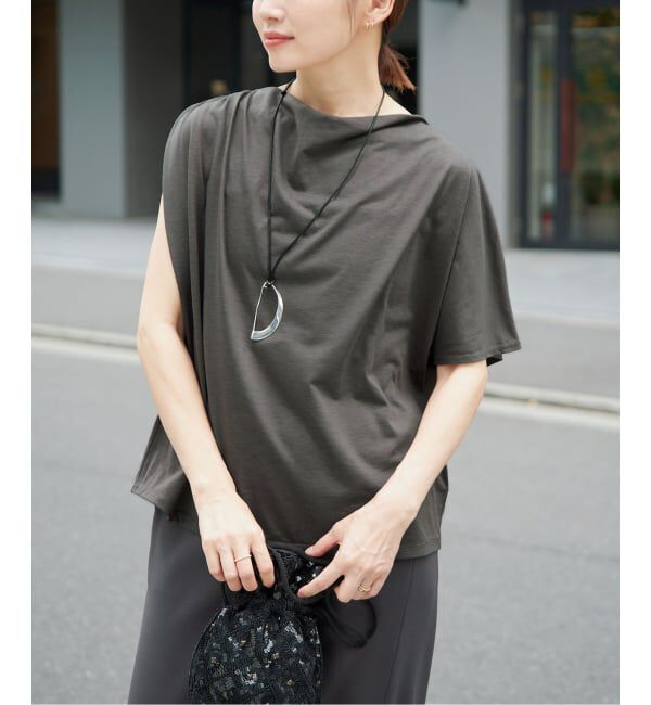 IENA「《予約/接触冷感》アシメトリソフトプルオーバー」|Tシャツ・カットソー|グレー