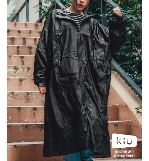 417 EDIFICE「KiU / キウ AIR-LIGHT RAIN PONCHO」|ポンチョ・ケープ|ブラック