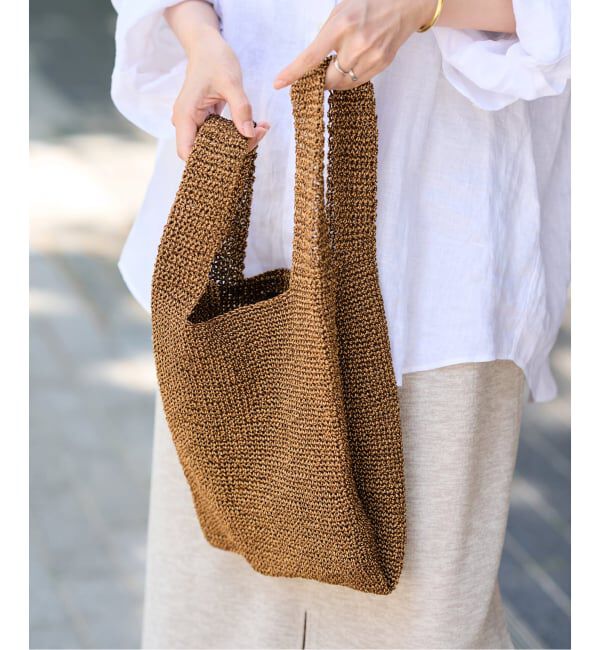 FRAMeWORK「BAGMATI /バグマティ shopping ラフィアライクバッグ」|かごバッグ|ブラウン