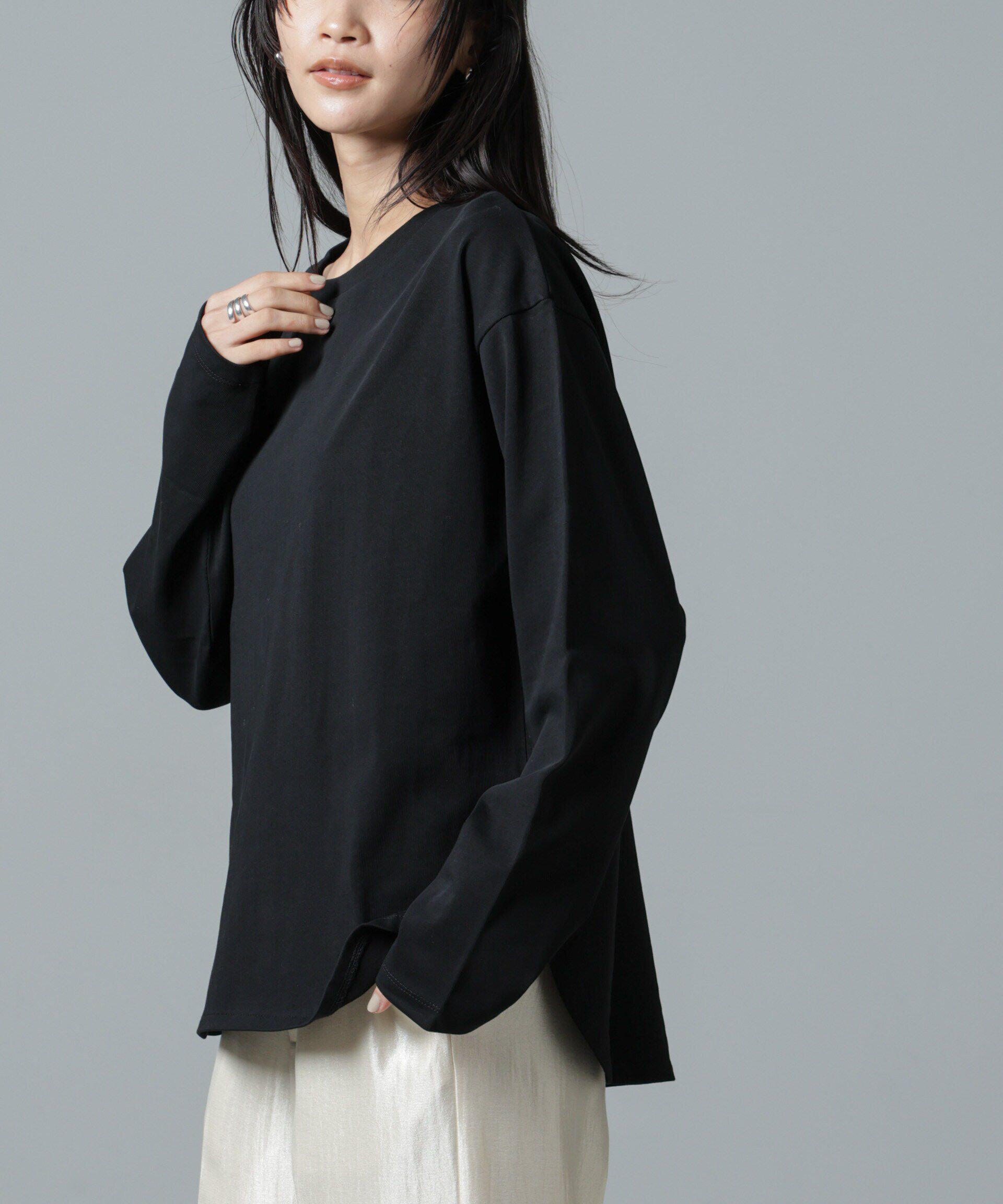 nano･universe「サイドスリットロングスリーブTシャツ」|Tシャツ・カットソー|