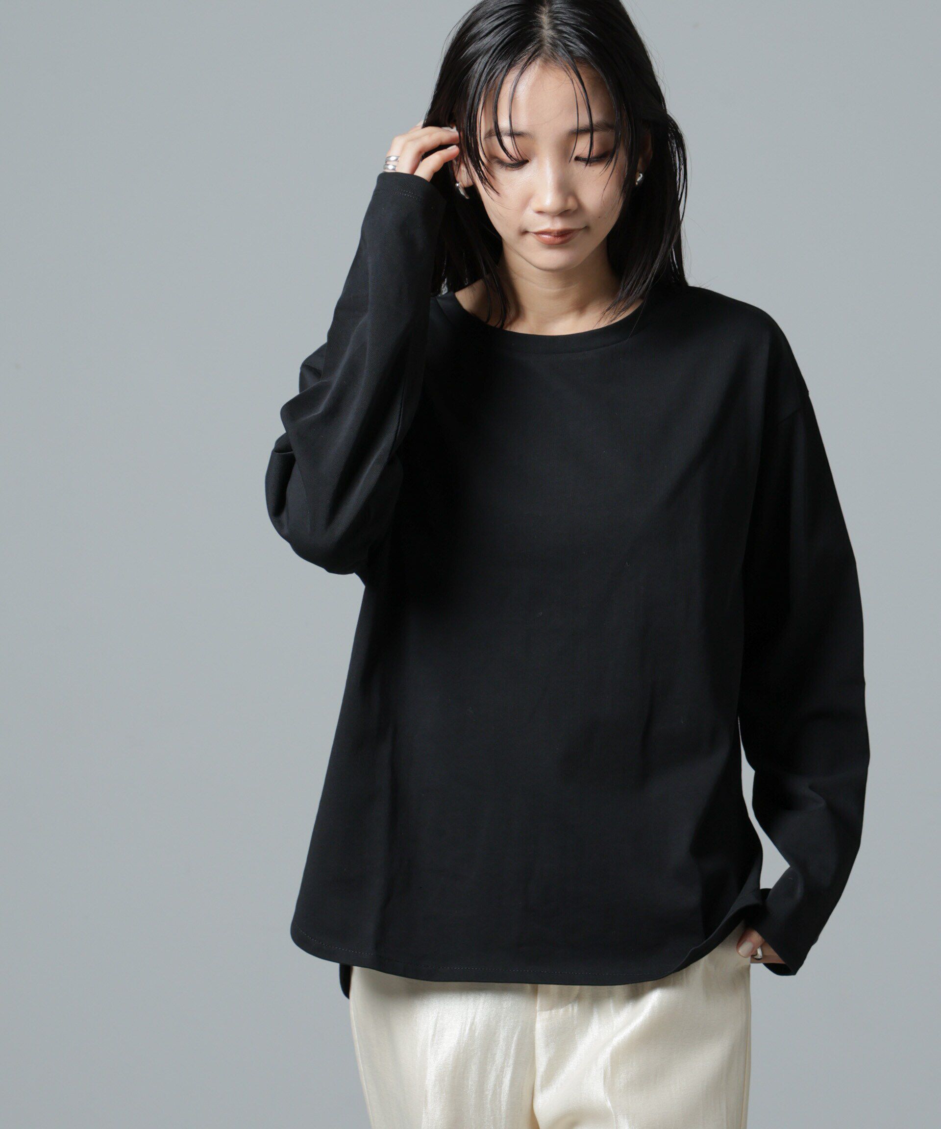 nano･universe「サイドスリットロングスリーブTシャツ」|Tシャツ・カットソー|