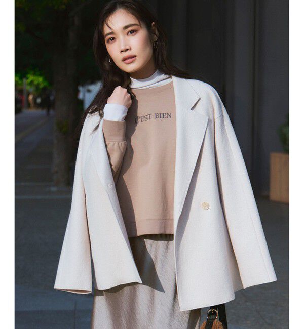 23区「【一部店舗限定/洗える】クリアコットンテリー セットアップ ロゴ スウェット」|Tシャツ・カットソー|ブラウン系
