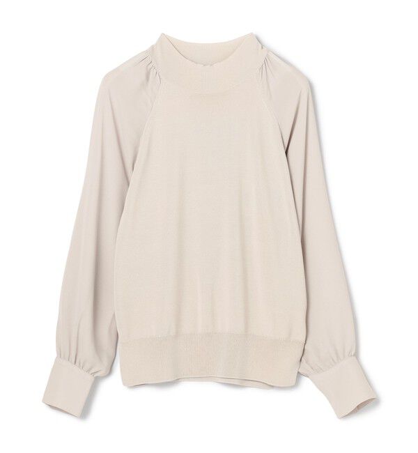 BEIGE,「【WEB限定・洗える】LECERF / 異素材ドッキングストレッチニット」|ニット・セーター|