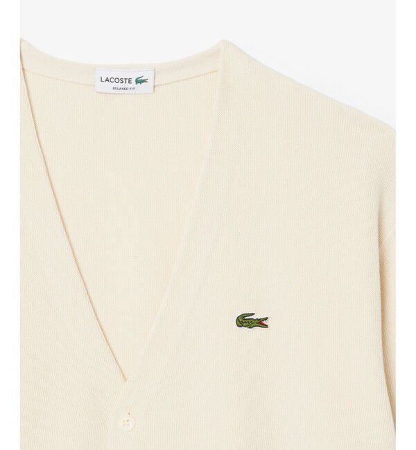 LACOSTE「リブニットステッチコットンニットカーディガン」|カーディガン|