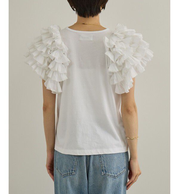 SALON adam et rope'「【AAYUSHI（アユーシ）】フリルスリーブカットソー」|Tシャツ・カットソー|