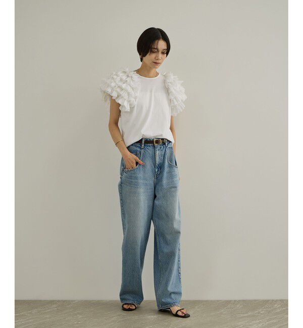 SALON adam et rope'「【AAYUSHI（アユーシ）】フリルスリーブカットソー」|Tシャツ・カットソー|