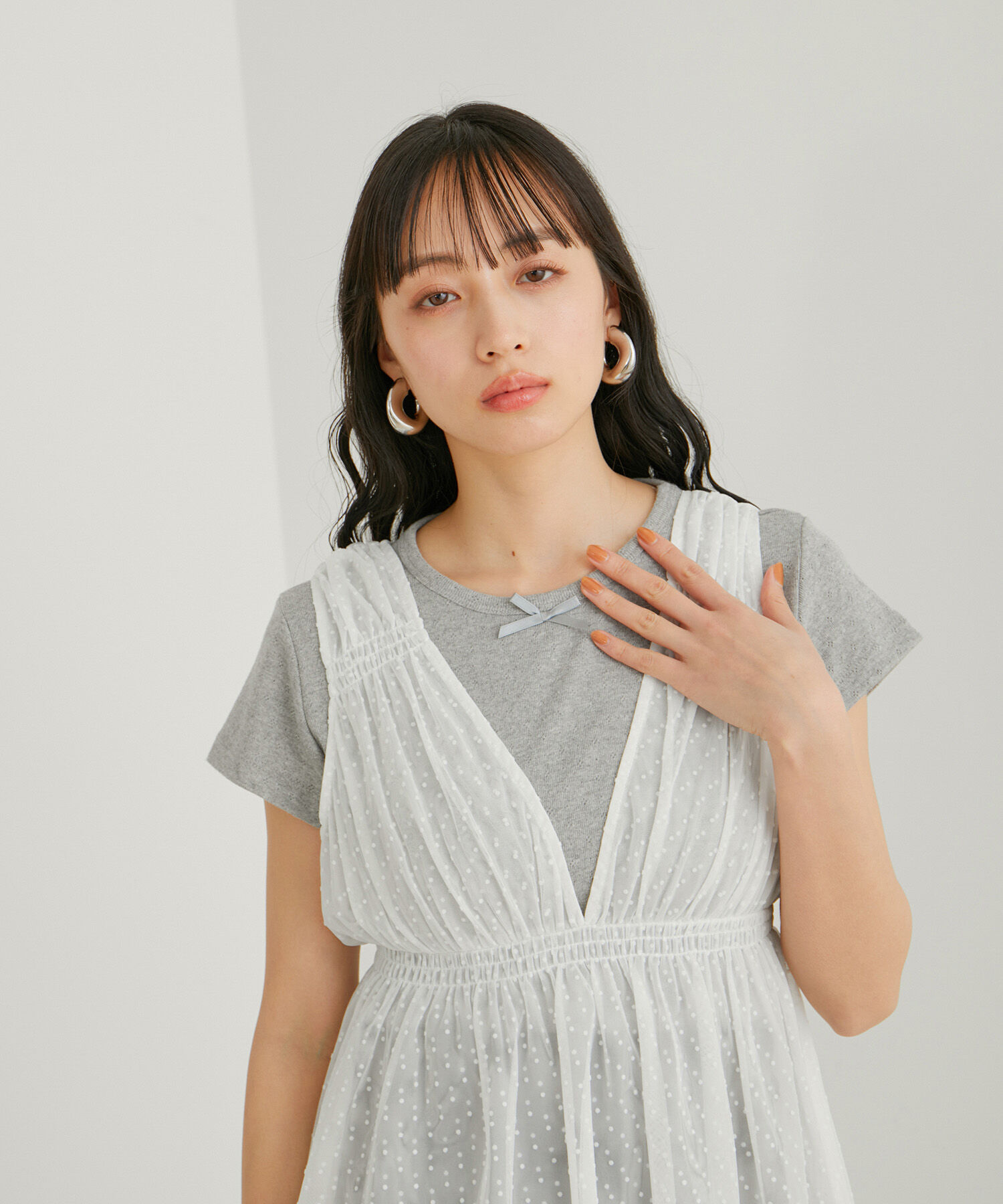 VIS「【WEB/一部店舗限定】パターンメッシュミニＴシャツ」|Tシャツ・カットソー|