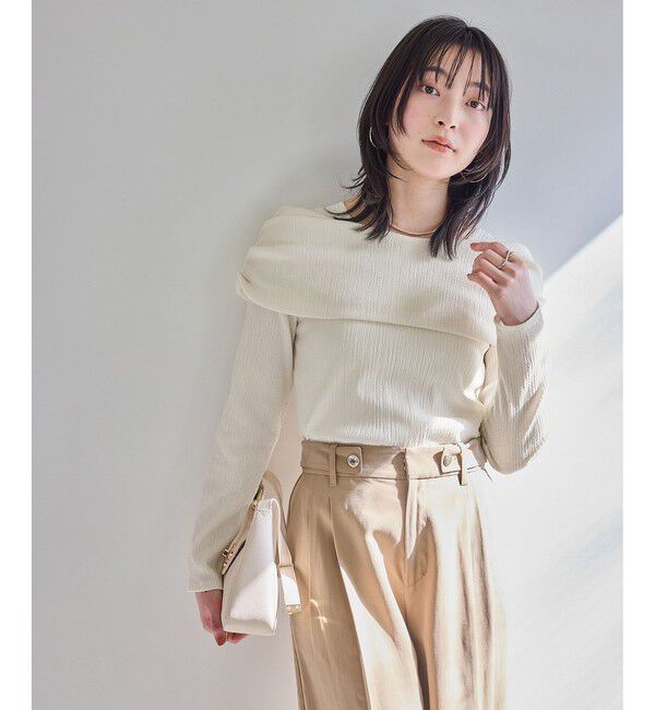 VIS「ジャガードオフショルプルオーバー/イージーケア」|Tシャツ・カットソー|