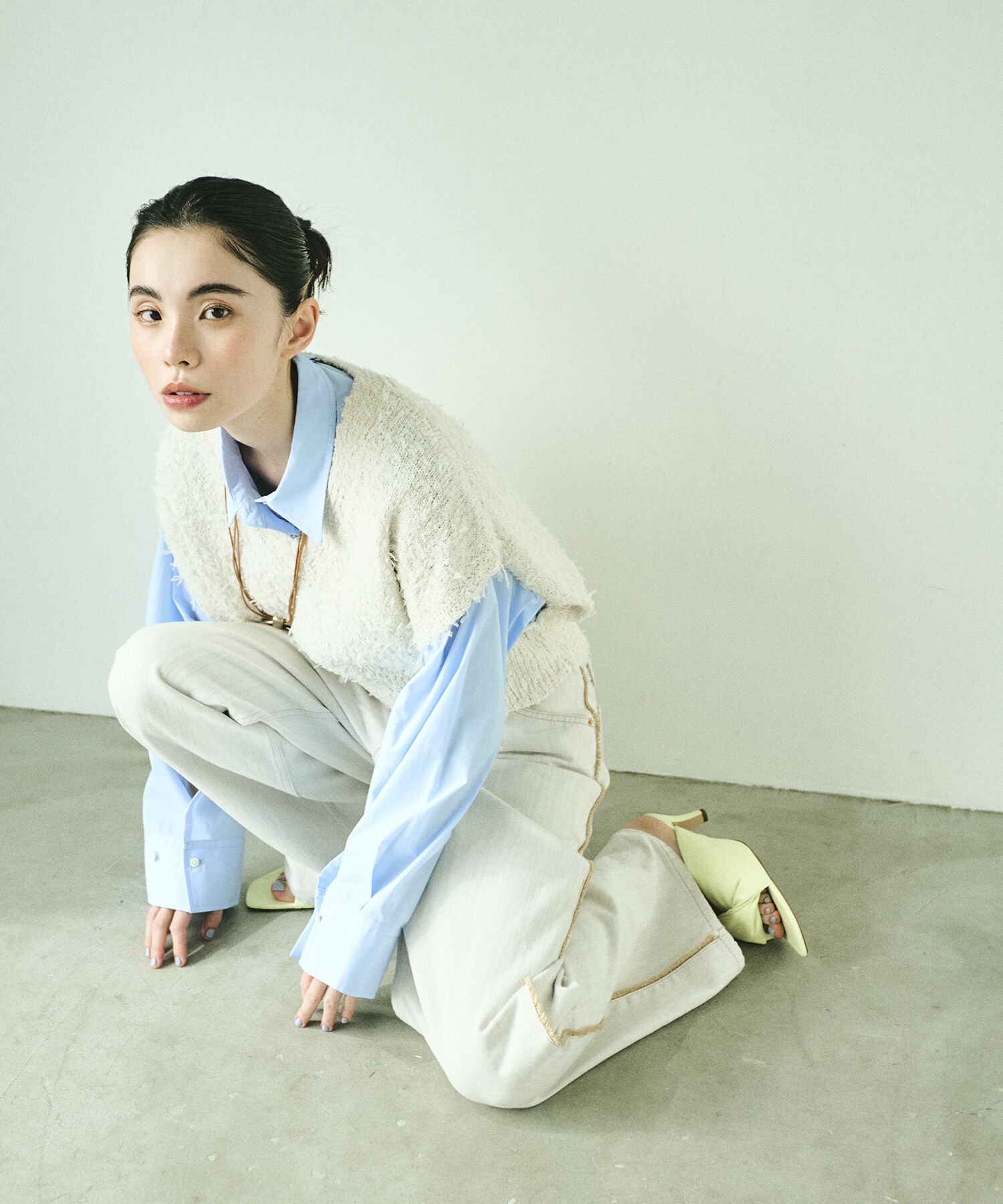 ADAM ET ROPE'「【WEB限定】ファンシーニットジレ」|ニット・セーター|