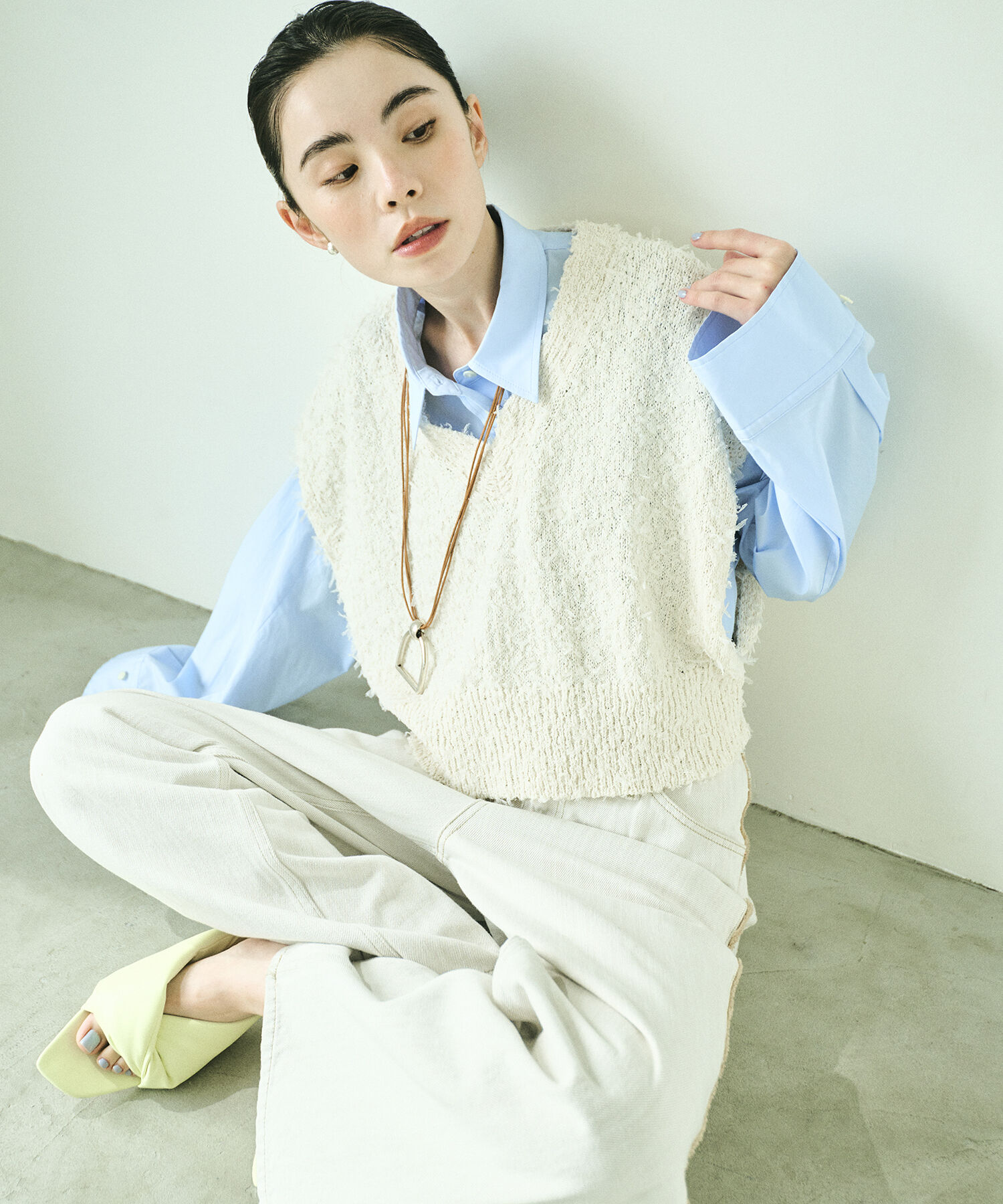 ADAM ET ROPE'「【WEB限定】ファンシーニットジレ」|ニット・セーター|