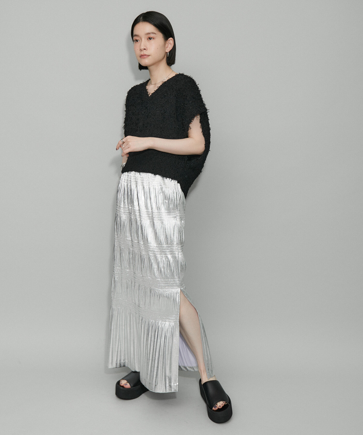 ADAM ET ROPE'「【WEB限定】ファンシーニットジレ」|ニット・セーター|